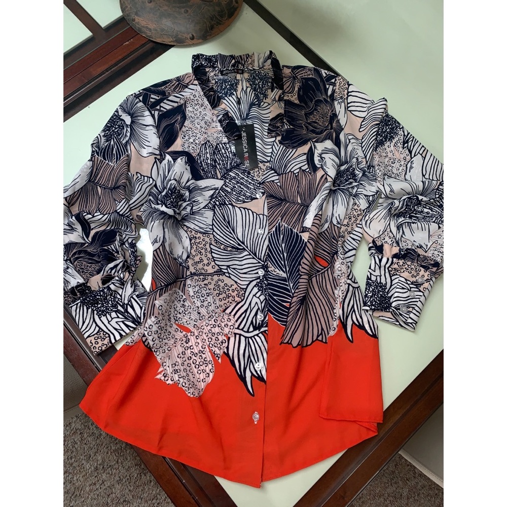 NWT Jessica Rose Vibrant Colored Blouse